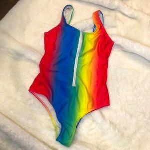 Rainbow colored One Piece Swimsuit